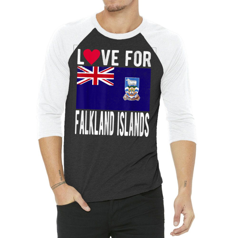 Love For Falkland Islands T Shirt 3/4 Sleeve Shirt by nilda1pr4klauer | Artistshot