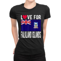 Love For Falkland Islands T Shirt Ladies Fitted T-shirt | Artistshot