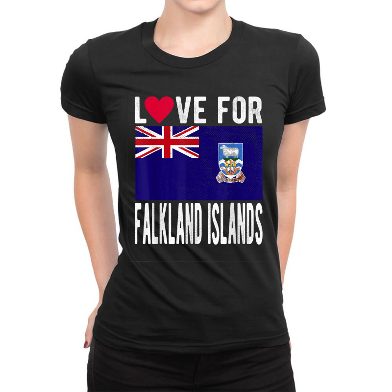 Love For Falkland Islands T Shirt Ladies Fitted T-Shirt by nilda1pr4klauer | Artistshot