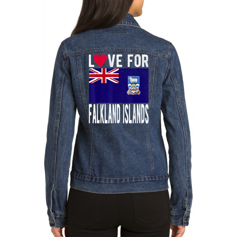 Love For Falkland Islands T Shirt Ladies Denim Jacket by nilda1pr4klauer | Artistshot