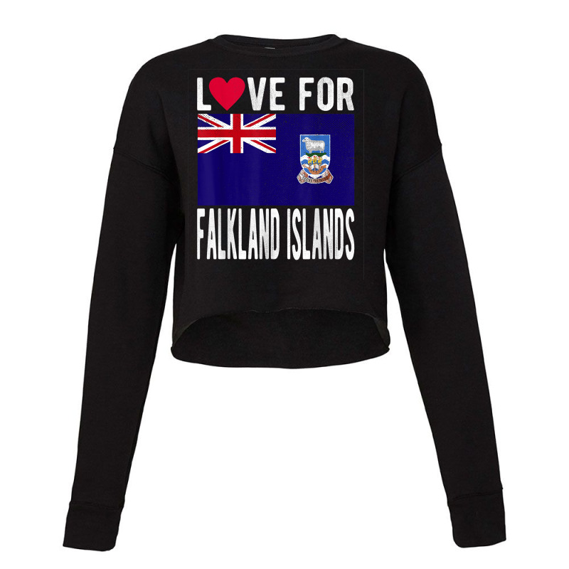 Love For Falkland Islands T Shirt Cropped Sweater by nilda1pr4klauer | Artistshot