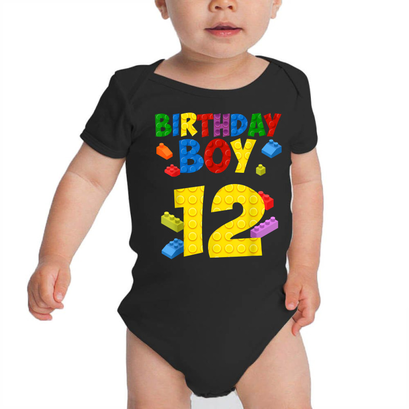 Master Builder 12 Birthday Boy 12th Year Building Bricks T Shirt Baby Bodysuit by xq8pjbeamer | Artistshot