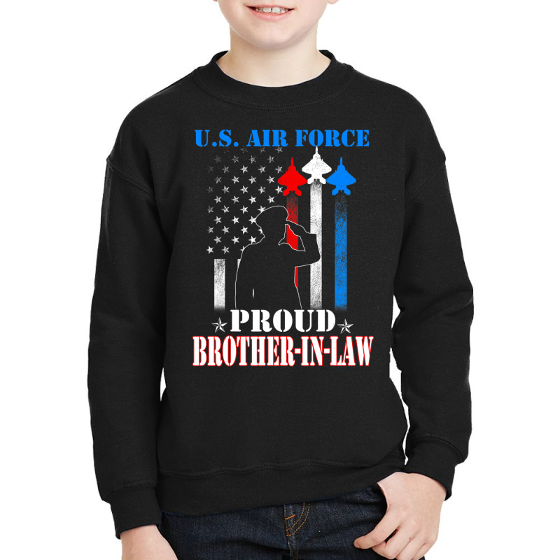 Trending Proud Us Air Force Brother-in-law Flag Patriotic Military Youth Sweatshirt by quanghuydinh1 | Artistshot