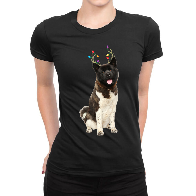 Hot Trend American Akita Reindeer Christmas Dog Ladies Fitted T-Shirt by hongquangd | Artistshot