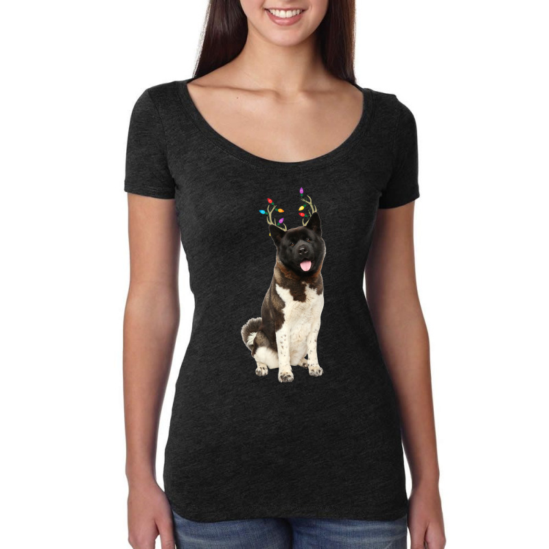 Hot Trend American Akita Reindeer Christmas Dog Women's Triblend Scoop T-shirt by hongquangd | Artistshot