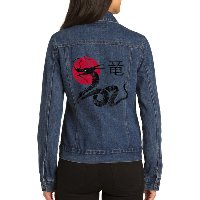 Hot Trend Vintage Japanese Dragon Fantasy Believer For Ladies Denim Jacket by yumgaugeteuda | Artistshot