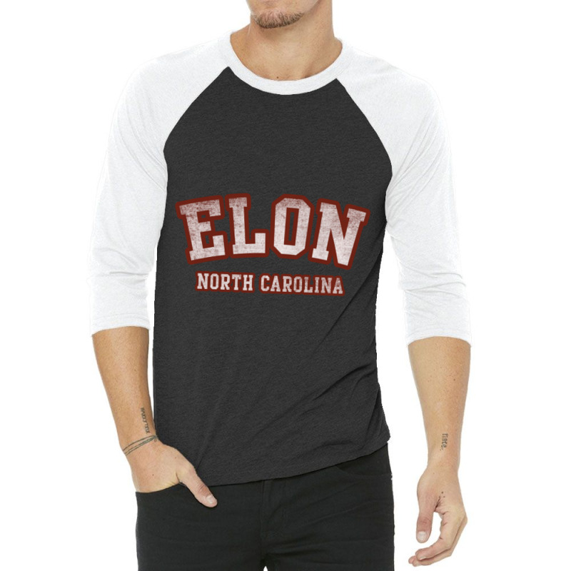 Hot Trend Elon North Carolina Athletic Text Sport Style 3/4 Sleeve Shirt | Artistshot