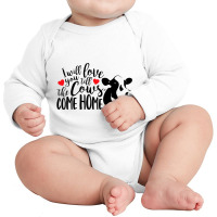 I Will Love You Till The Cows Come Home Valentine S Day Cow Long Sleeve Baby Bodysuit | Artistshot