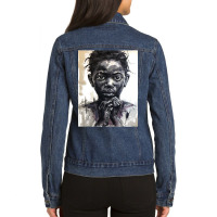 Hot Trend Afrocentric Art Staring Into The Future Ladies Denim Jacket | Artistshot