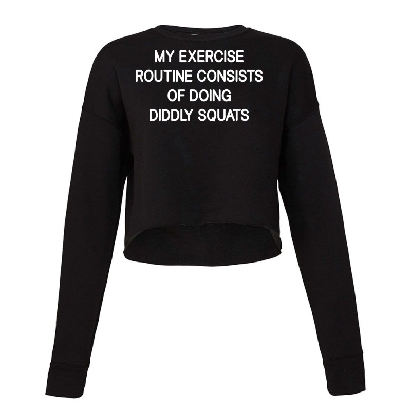 My Exercise Routine Consists Of Doing Diddly Squats, Funny T Shirt Cropped Sweater by joeykujalat4t | Artistshot