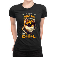 My Shiba Inu Thinks I'm Cool Futuristic Japanese Dog Breed T Shirt Ladies Fitted T-shirt | Artistshot