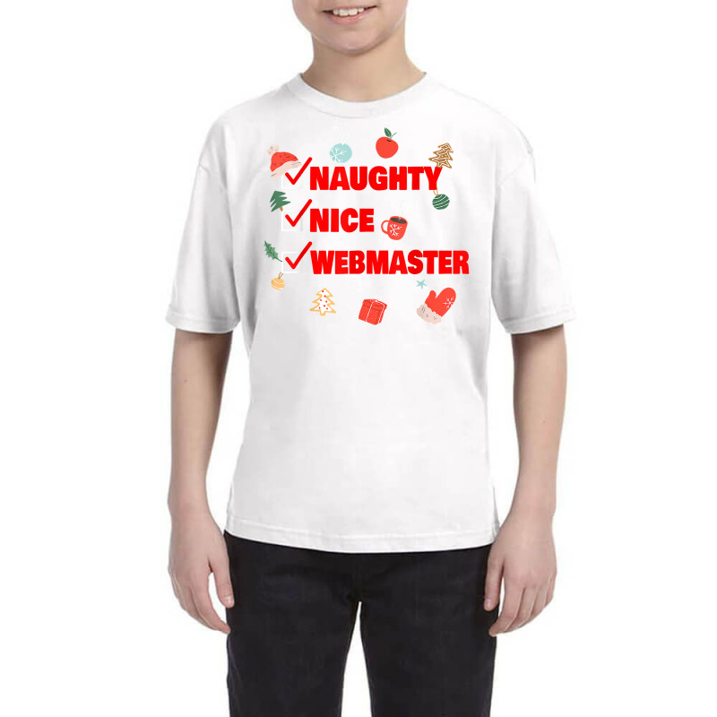 Naughty Nice Webmaster Funny Webmaster Christmas T Shirt Youth Tee | Artistshot