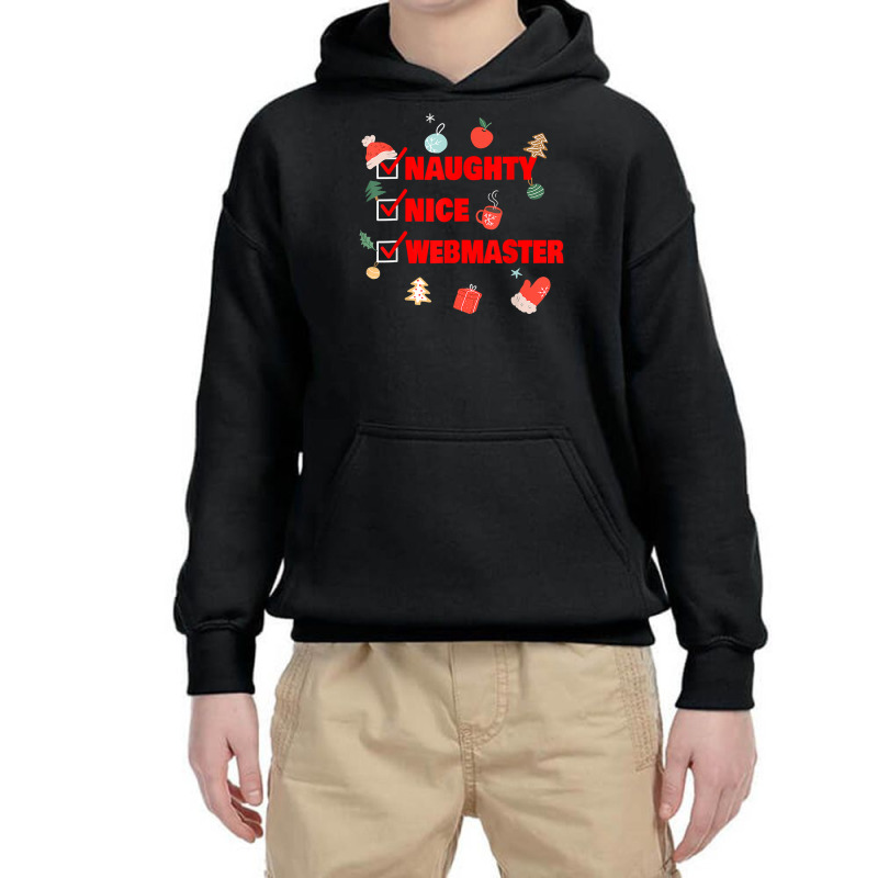 Naughty Nice Webmaster Funny Webmaster Christmas T Shirt Youth Hoodie | Artistshot