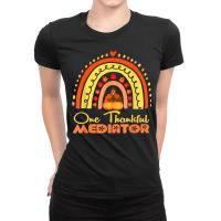 One Thankful Mediator Thanksgiving Rainbow Autumn T Shirt Ladies Fitted T-shirt | Artistshot