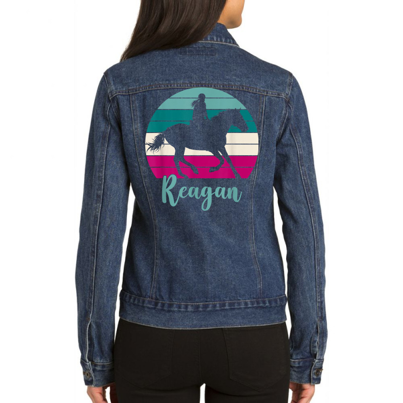 Reagan Name Gift   Equestrian Shirt Reagan Horse Girl T Shirt Ladies Denim Jacket by nilda1pr4klauer | Artistshot