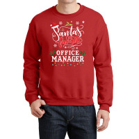 Funny Santa's Favorite Office Manager Christmas Party Long Sleeve Crewneck Sweatshirt | Artistshot