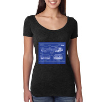 Limited Edition Kids Back To The Future Delorean Blueprint Women's Triblend Scoop T-shirt | Artistshot