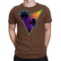 80s Synthwave Inspire Palm Tree Silhouette Triangle Design  (1) (1) T-shirt | Artistshot