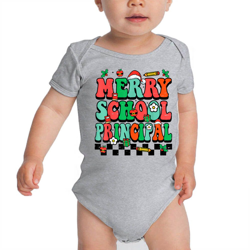 Merry School Principal Groovy Christmas Principal T Shirt Baby Bodysuit by shmonotpv4s | Artistshot