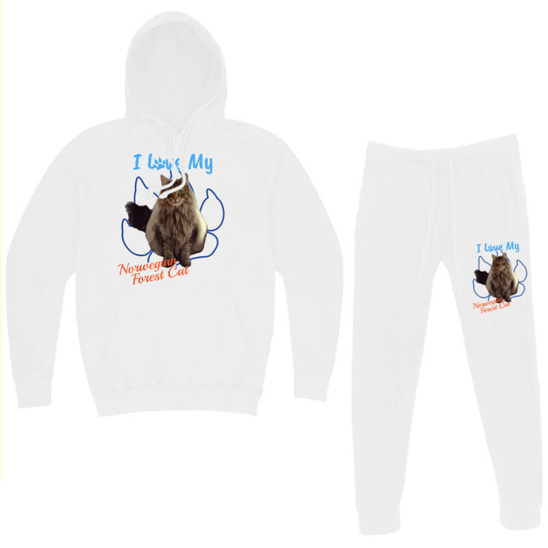 I Love My Norwegian Forest Cat Cat Lover Paw Print ! Hoodie & Jogger set by Pinch1410 | Artistshot