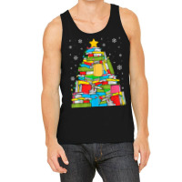 Library Christmas Tree Librarian X Mas Lights Book Lover T Shirt Tank Top | Artistshot