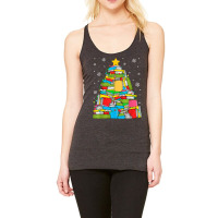 Library Christmas Tree Librarian X Mas Lights Book Lover T Shirt Racerback Tank | Artistshot