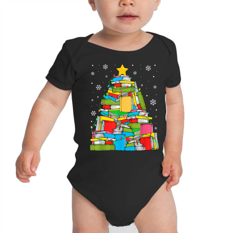 Library Christmas Tree Librarian X Mas Lights Book Lover T Shirt Baby Bodysuit by caroldian | Artistshot