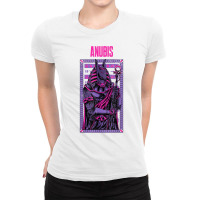 Pink Graphic Anubis Typical God Figure T Shirt Ladies Fitted T-shirt | Artistshot