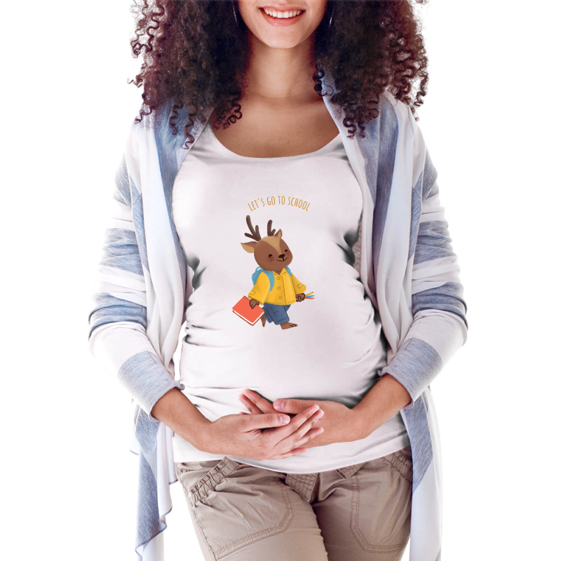 Lets Go To Scholl Maternity Scoop Neck T-shirt by OlinParker | Artistshot