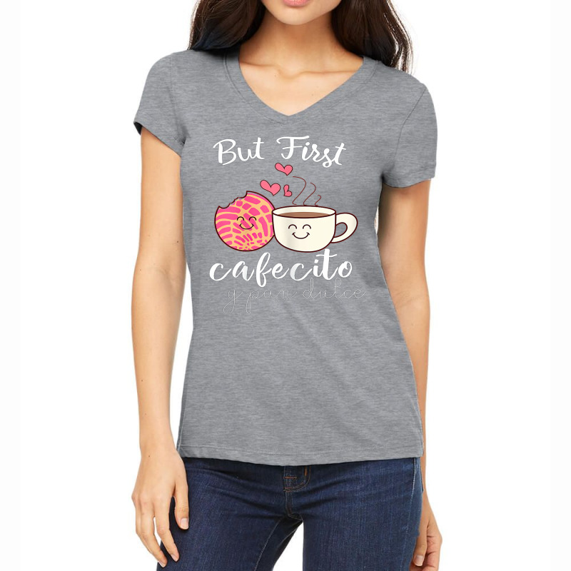 Latina Mom Cute Spanish Coffee And Conchas Pun Mama Classic Women's V-Neck T-Shirt by kharathirosij | Artistshot