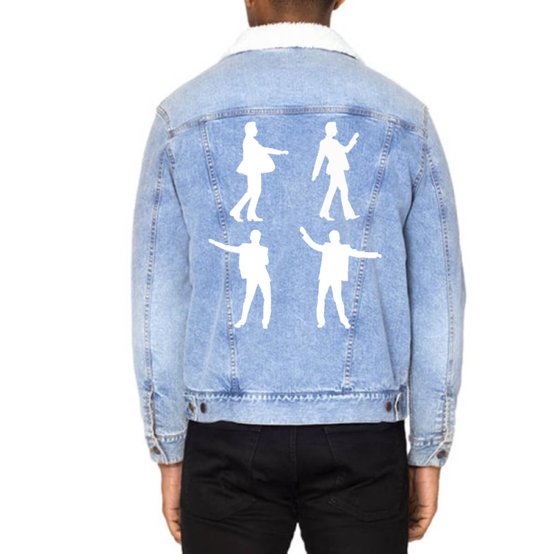 Dancing Dave White Print Classic  (1) Unisex Sherpa-lined Denim Jacket | Artistshot