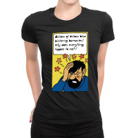 Billion Of Bilous Blue Blistering Barnacles (captain Haddock) Ladies Fitted T-shirt | Artistshot