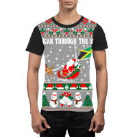 Jamaican Through The Snow Ugly Christmas Sweater Tshirt Graphic T-shirt | Artistshot