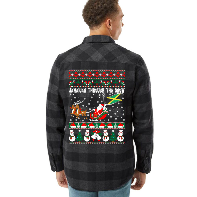 Jamaican Through The Snow Ugly Christmas Sweater Tshirt Flannel Shirt by Pinch1410 | Artistshot