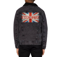 Manchester England United Kingdom British Flag Vintage T Shirt Unisex Sherpa-lined Denim Jacket | Artistshot