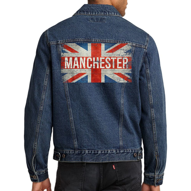 Manchester England United Kingdom British Flag Vintage T Shirt Men Denim Jacket | Artistshot