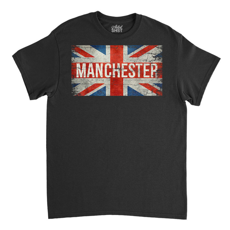 Manchester England United Kingdom British Flag Vintage T Shirt Classic T-shirt | Artistshot