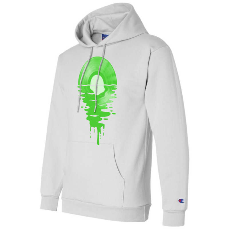 Cool Music Vinyl Record Sunset Melting Green  (1) (1) Champion Hoodie by lakomabuniau | Artistshot