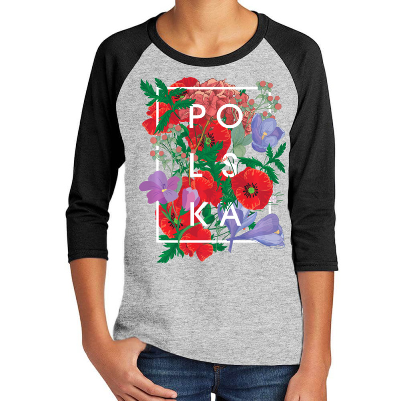 Limited Edition Flowers Of Poland Word Art Polska Polish Pride Youth 3/4 Sleeve by Pannell Quintero | Artistshot