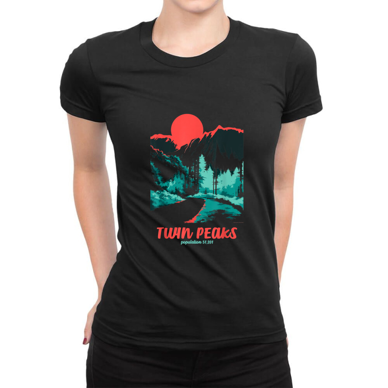 Twin Peaks Classic Tonal Color Pop Poster Graphic Ladies Fitted T-Shirt by JesusManuelArredondo | Artistshot