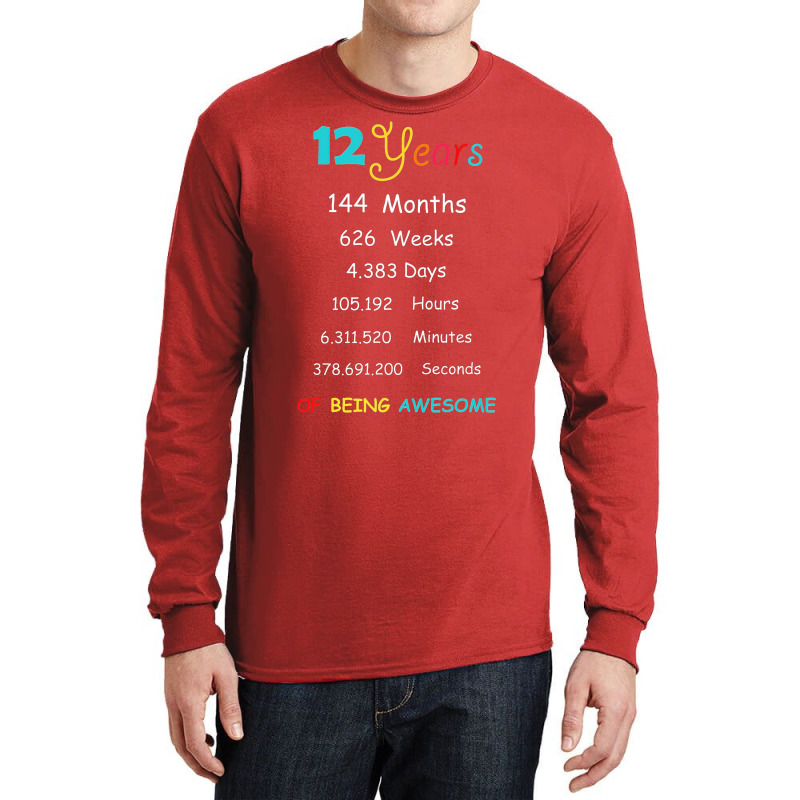 12 Years Old 12th Birthday Born In 2008 Birthday Gift Long Sleeve Shirts by embarigosineg | Artistshot