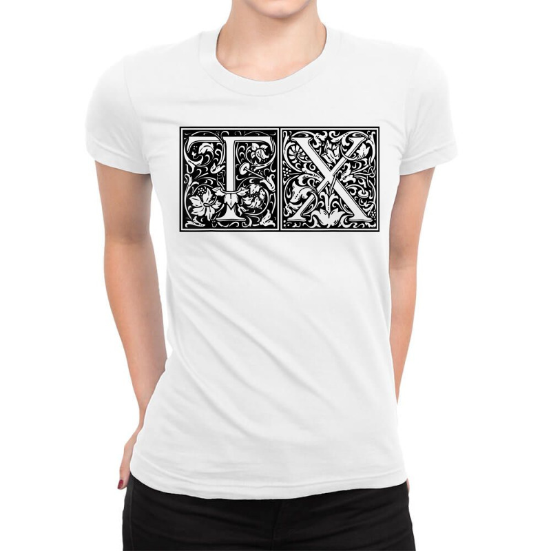 Tx   Initials T X Name Surname Onomastics Onomatology T Shirt Ladies Fitted T-Shirt by xq8pjbeamer | Artistshot