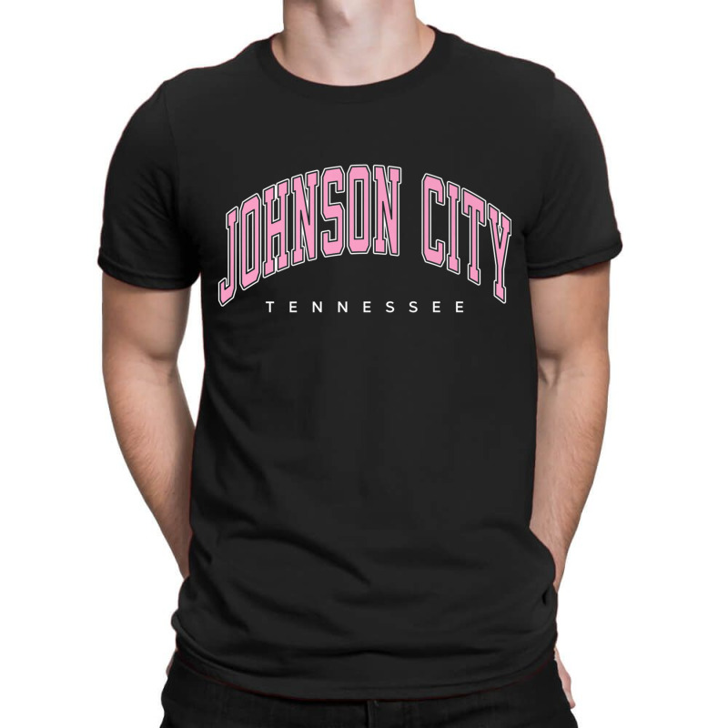 Johnson City Tennessee Tn Varsity Style Pink Text Premium T-Shirt by ChristinaMarieCavanaugh | Artistshot