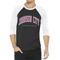 Johnson City Tennessee Tn Varsity Style Pink Text Premium 3/4 Sleeve Shirt | Artistshot