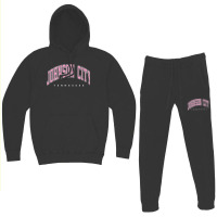 Johnson City Tennessee Tn Varsity Style Pink Text Premium Hoodie & Jogger Set | Artistshot