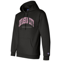 Johnson City Tennessee Tn Varsity Style Pink Text Premium Champion Hoodie | Artistshot