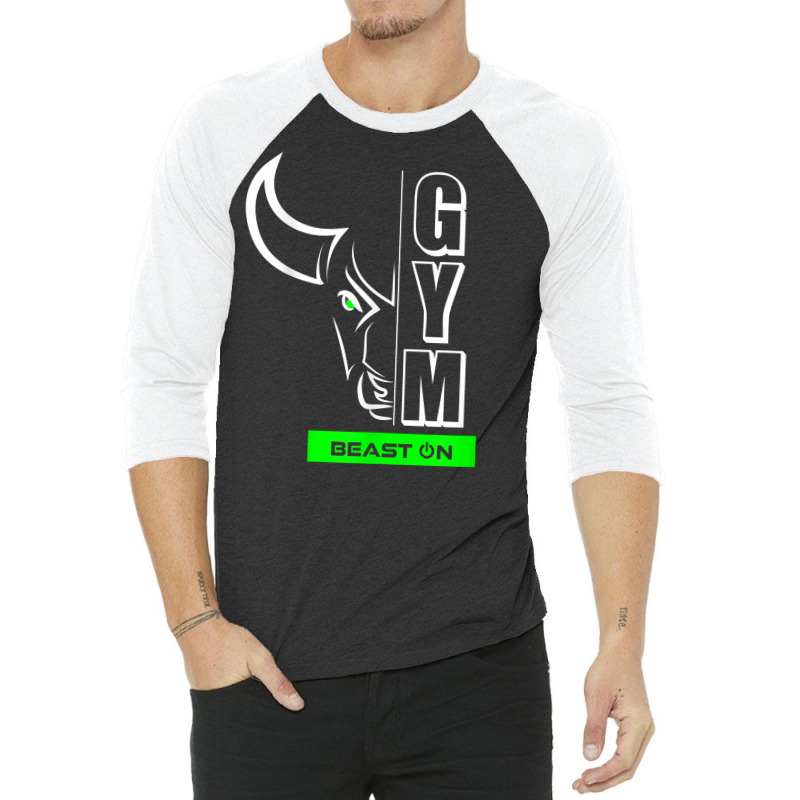 Taurus Head Bull Head Green Gym Workout Fitness Training T Shirt 3/4 Sleeve Shirt | Artistshot