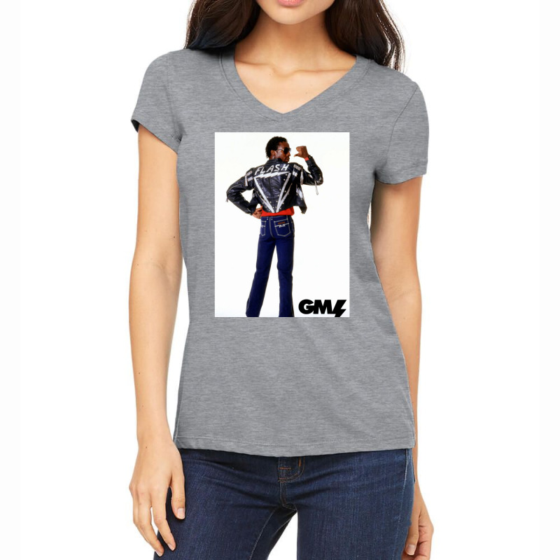 Grandmaster Flash On Action Active  (1) Women's V-Neck T-Shirt by fajuyidelea0 | Artistshot