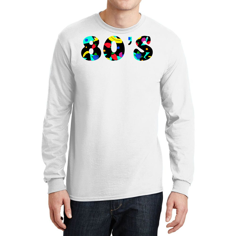 Cute Colorful 80s Retro Fruit Pattern Classic  (1) (1) Long Sleeve Shirts | Artistshot