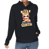 Adult Panda Bear Im An Adult But Not Like A Real Adult Classic Lightweight Hoodie | Artistshot